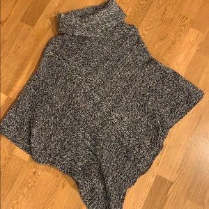 Black and white poncho